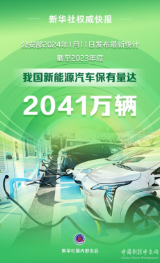 我國新能源汽車保有量超過2000萬輛